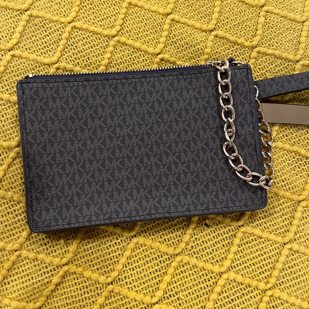 Michael Kors Brown and Gold Chain Wristlet
